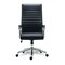 Alera Eddleston Leather Manager Chair Supports Up to 275 lbs. - Black Seat/Back, Chrome Base